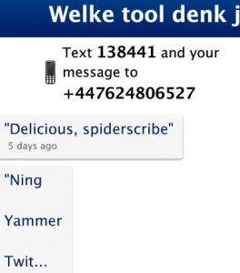 Live text wall showing replies