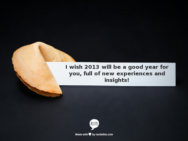 New Year’s wish for 2013
